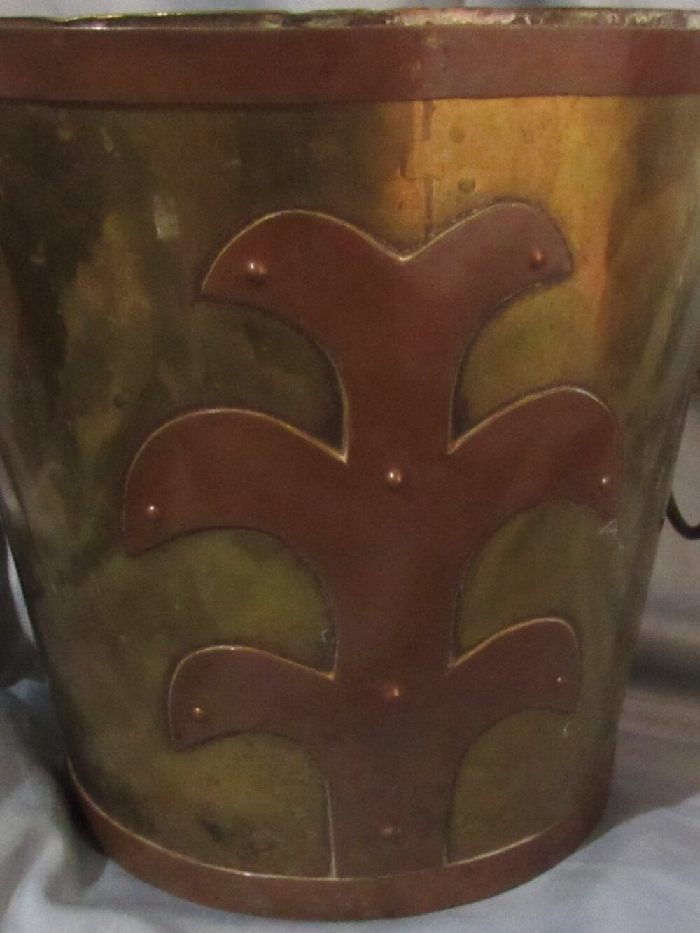 Pre-Revolution Russian Jardiniere, Copper and Brass, Lions Head Handles, Z112